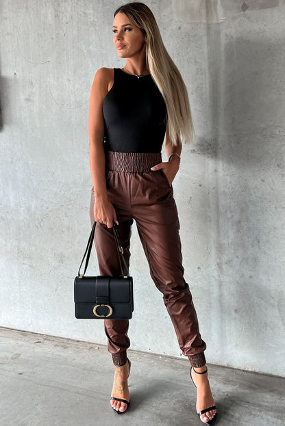 Muschibitch Vegan Leather Skinny Pants – High Waist Lederlook Hose