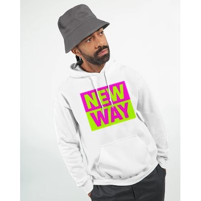 New Way Hoodie weiß / schwarz Unisex Neon, Punk Statement Hoodie von Punkgraf