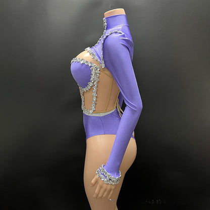 Muschibitch Strass Bodysuit Damen Socialite Swimwear Jumpsuit