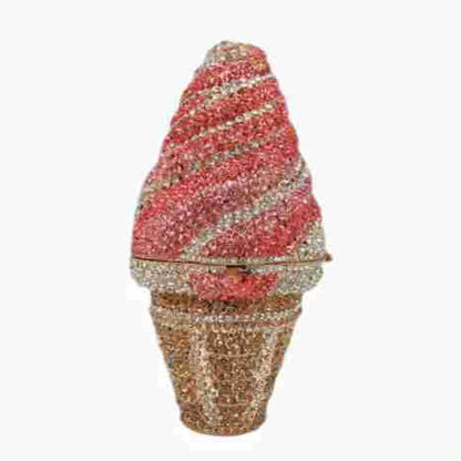 Muschibitch Crystal Ice Cream Clutch – Rhinestone Luxury Evening Bag