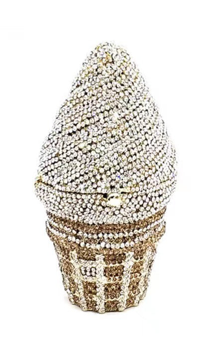 Muschibitch Crystal Ice Cream Clutch – Rhinestone Luxury Evening Bag