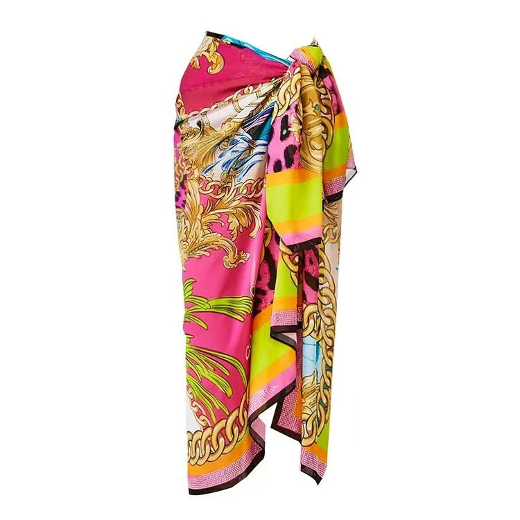 Muschibitch Mediterraner Badeanzug Set Damen mit Pareo Print Beachwear