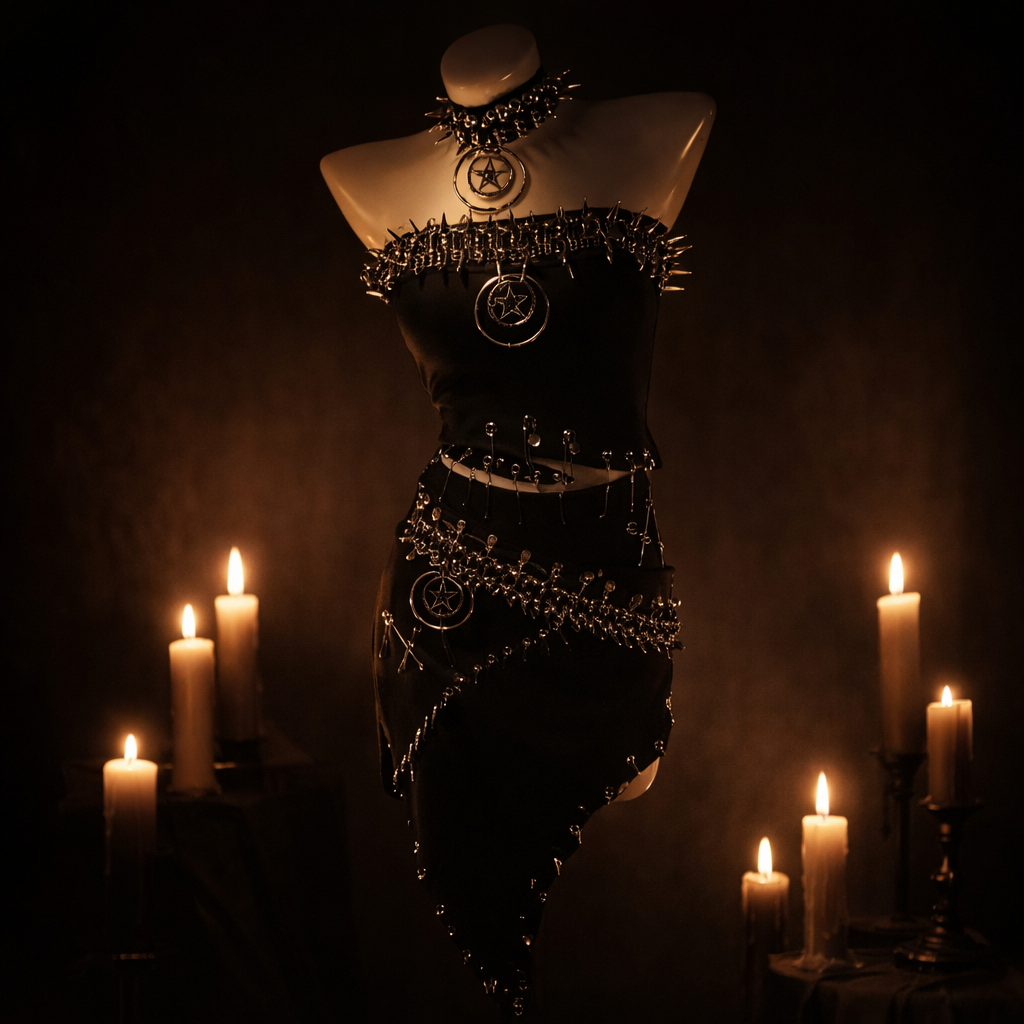 Punkgräfin Gothic Strapless Kleid – Y2K O-Ring Nieten Dress