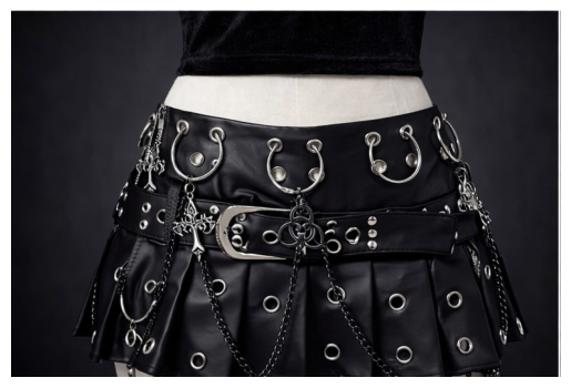 Punkgräfin Gothic Minirock Damen Schwarz mit Ketten & Nieten – Velvet Violence