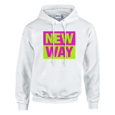New Way Hoodie weiß / schwarz Unisex Neon, Punk Statement Hoodie von Punkgraf