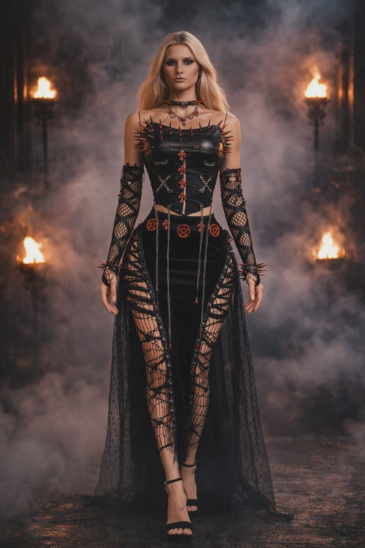 Punkgräfin Gothic Punk Spikes Crop Top – Luxury Nieten Tank Top Y2K