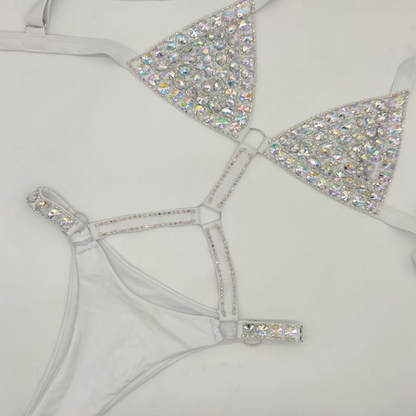 Muschibitch Diamond Bikini, Luxus Strass Bikini Swimwear, sexy Glitzer Bademode
